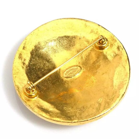 Auth CHANEL Vintage CC Logo Brooch Gold Metal - - Picture 5 of 8